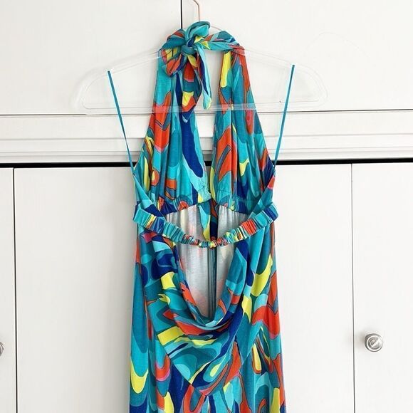 Trina Turk Colorful Halter Midi Dress - Picture 6 of 10